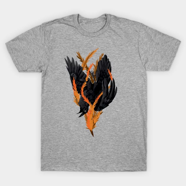 Falling Raven T-Shirt by bwatro